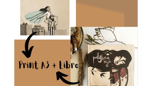 طباعة A3 "Flying Girl" بواسطة Iris Serrano + كتاب "فلسطين لها اسم امرأة"