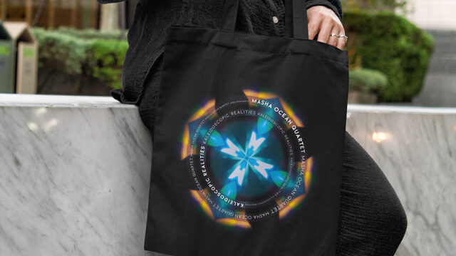 Cotton bag 340 gr/m2 with exclusive "Kaleidoscopic Realities" design