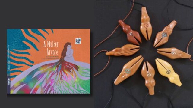 Livro + Talismã Deusa em madeira artesanal (grande) + Marca-página original