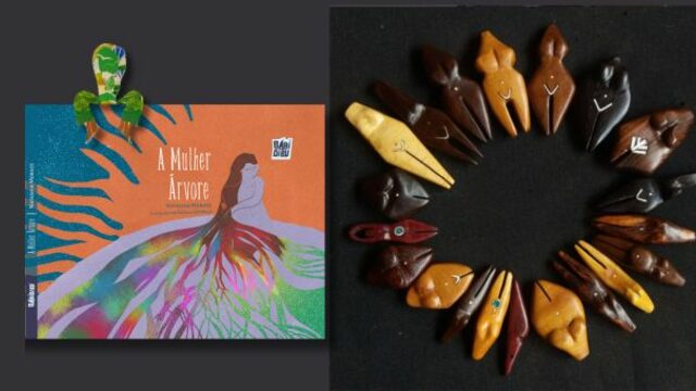 Livro + Talismã Deusa em madeira artesanal (pequena) + Marca-página original