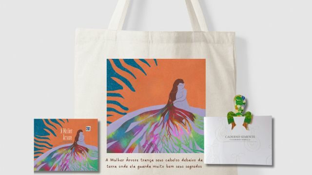 Kit Livro A Mulher Árvore + Marca-página original + Caderno Semente + Ecobag