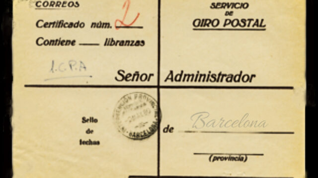 GIR POSTAL modificat el paper i sense encuny