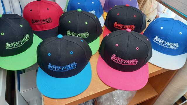 Custom cap with embroidered loremba logo