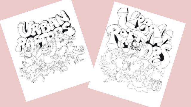 Làmines per acolorir Urban Raptors