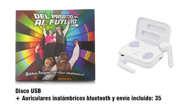 Disco USB + Auriculares inalámbricos bluetooth y envío incluido