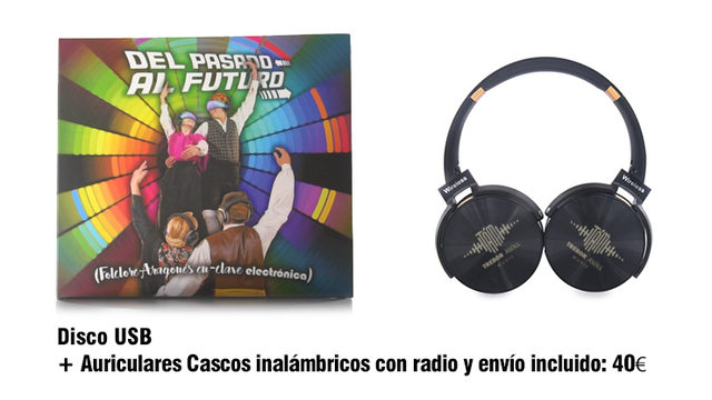 Disco USB + Auriculares Cascos inalámbricos con radio y envío incluido