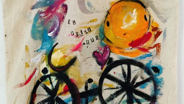 Bolsa de tela pintada a mano