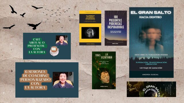LIBRO IMPRESO EL GRAN SALTO HACIA DENTRO + 2 EBOOKS POTENCIADORES + POEMARIO DIGITAL + CITA CON LA AUTORA + 6 SESIONES DE COACHING PERSONALIZADAS. 