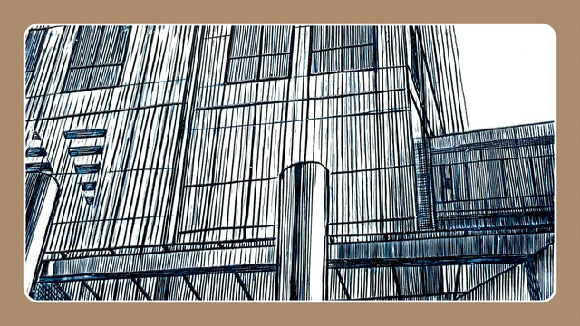 Grabado a buril «Arquitectura 3»