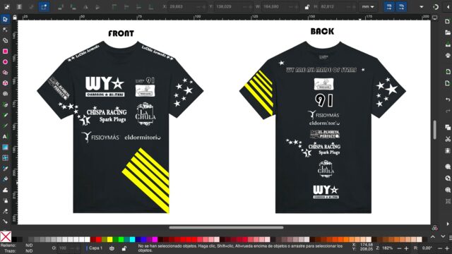 Official Pendejo Racing T-Shirt with sponsors: La Chula+Chispa Racing+eldormitorio+Fisio Y Más ;-)
