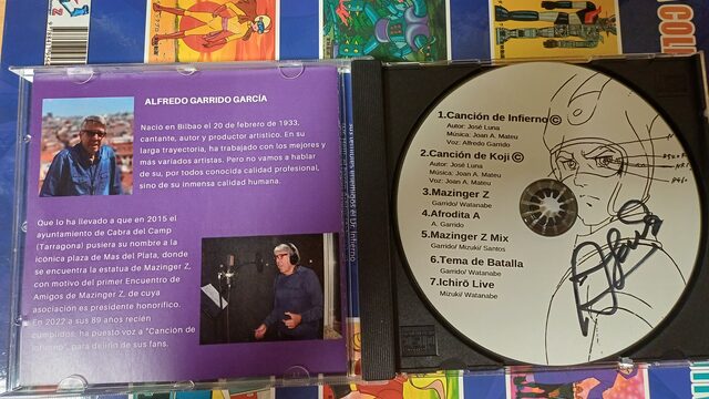 Cd canción de Infierno firmado por Alfredo Garrido + Partitura + Póster + Pin