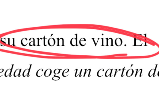 Cartón de vino. 