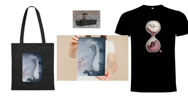 Libro con print, camiseta y bolsa