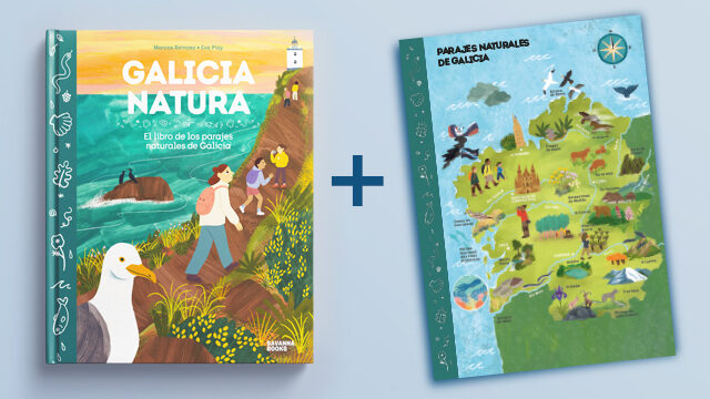 EL LIBRO GALICIA NATURA + LÁMINA MAPA + POSTAL