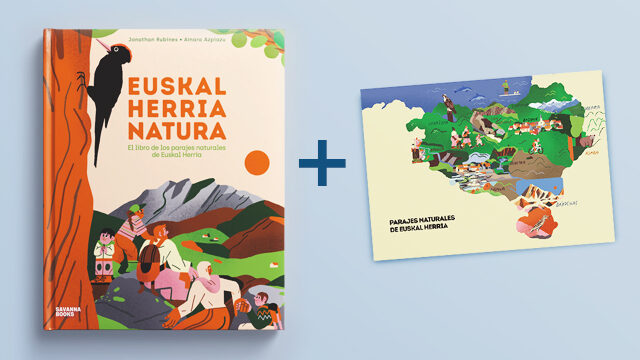 EL LIBRO DE EUSKAL HERRIA NATURA + LÁMINA MAPA + POSTAL