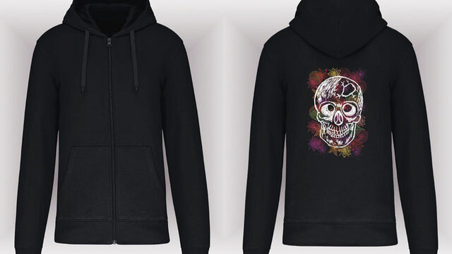 ĀMARA’A AM02 – Calavera Zip-Up Hoodie in Black