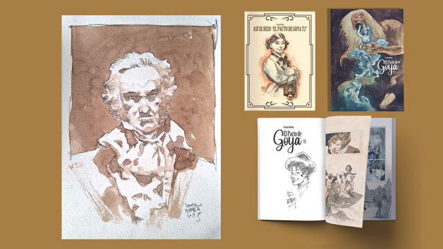 Cómic dedicado + así se hizo + Ilustración original (Goya cara nogalina)