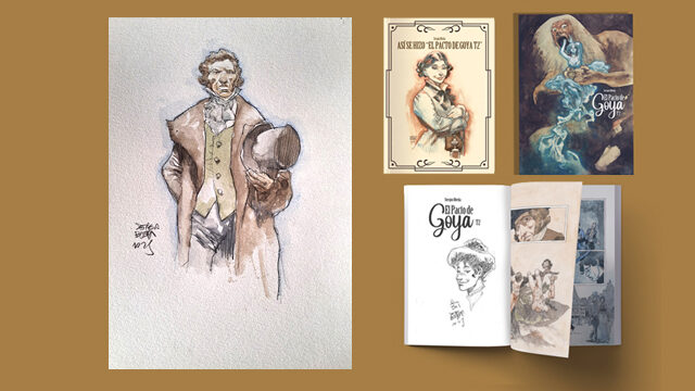 Cómic dedicado + así se hizo + Ilustración original (Goya torso)