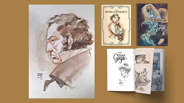 Cómic dedicado + así se hizo + Ilustración original (Goya perfil)