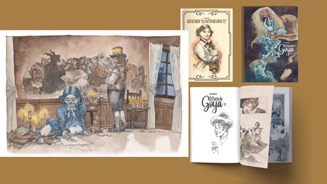 Cómic dedicado + así se hizo + ilustración original Rosario y Goya