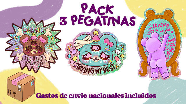 Pack 3 pegatinas Terapuke