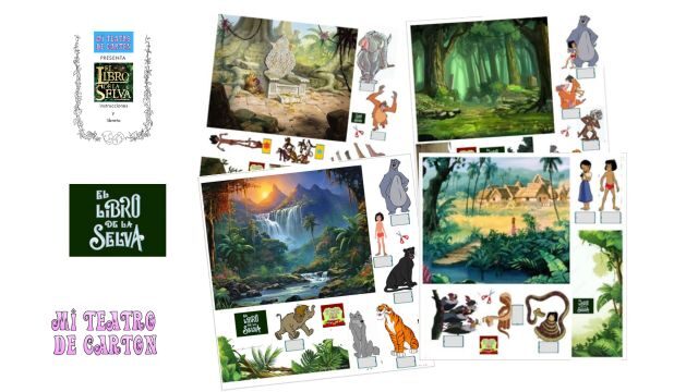 El libro de la selva. Libreto, personajes y decorados.