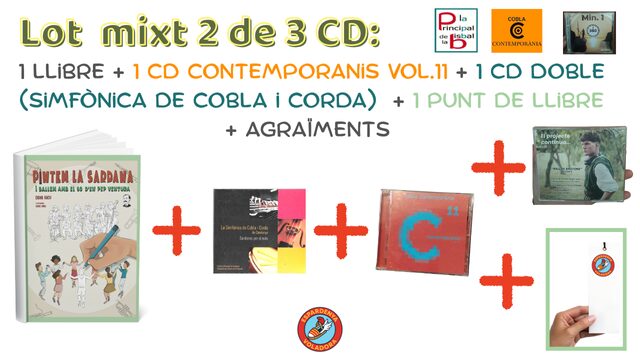 Lot mixt 2: 1 Llibre + 3 CD : 1 CD doble, Simfònica de Cobla i Corda + 1 CD 2x2 Contemporània Vol.11. + 1 CD Fredrik + Agraïments