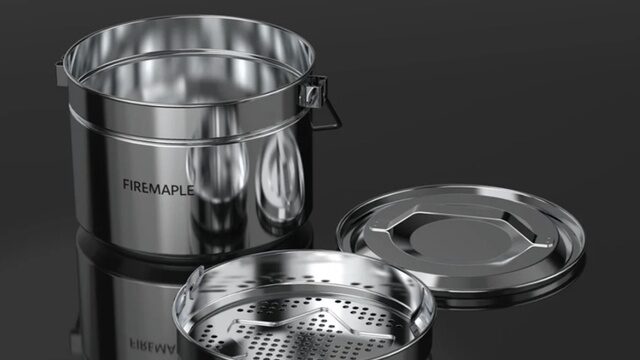 CACEROLA CAMPING ACERO INOXIDABLE FIREMAPLE – Antarcti 1.2L Stainless Steel Pot