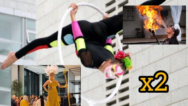 Dos espectáculos en pequeño formato + zancuda + fuego