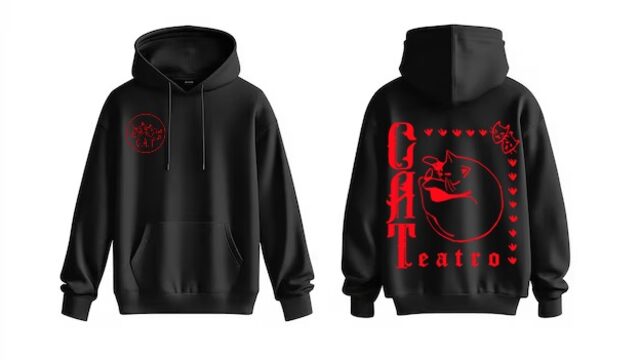 Sudadera con capucha CAT negra