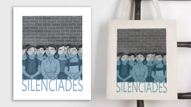 Làmina de Gemma Aguasca, USB amb el documental, tote bag amb la il·lustració "Silenciades", accés al documental on line i aparèixer als crèdits del documental