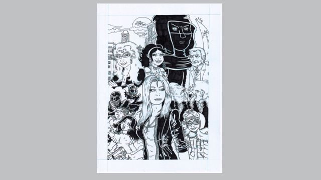 DIBUJO ORIGINAL POSTER REALISTA A TINTA