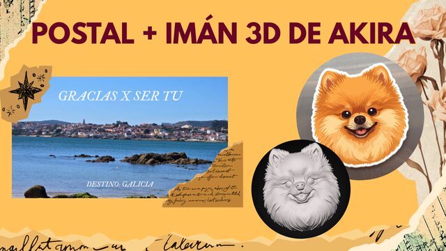 Postal Física + Imán 3D de Akira