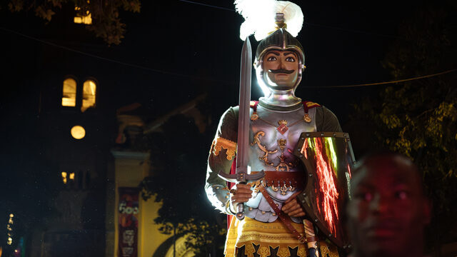 Ninot de goma d'en cavaller Guillem d'Olorda