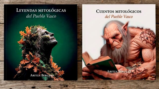 Ejemplar de "Leyendas mitológicas del Pueblo Vasco" +  Ejemplar de "Cuentos mitológicos del Pueblo Vasco"