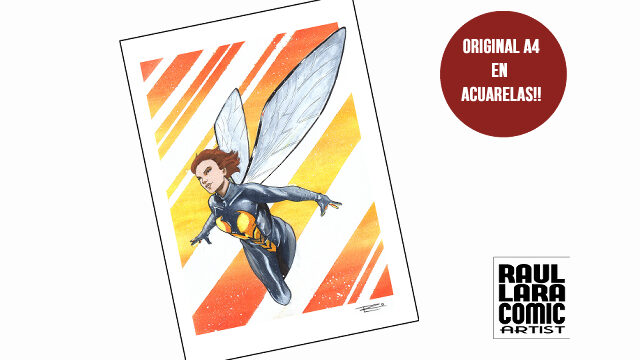  ORIGINAL  A4 ACUARELA AVISPA