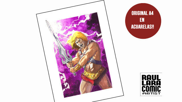  ORIGINAL  A4 ACUARELA HE-MAN