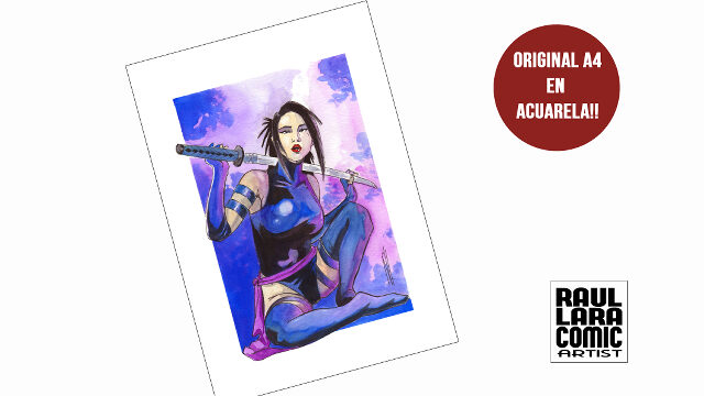 ORIGINAL PSYLOCKE A4 ACUARELA 
