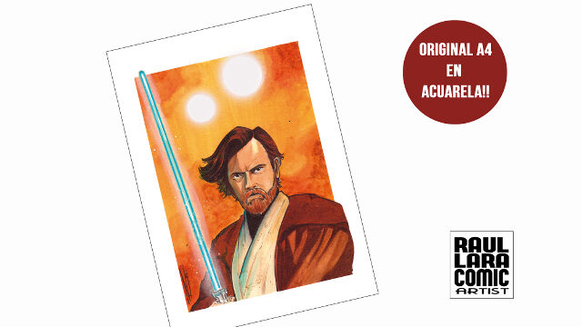 ORIGINAL OBI WAN A4 ACUARELA