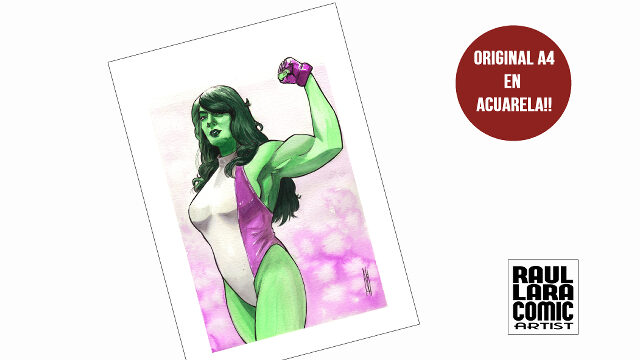 ORIGINAL SHE-HULK A4 ACUARELA
