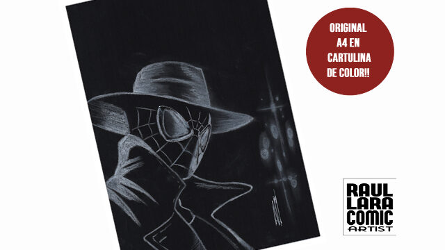 ORIGINAL SPIDERMAN NOIR A4 EN CARTULINA DE COLOR