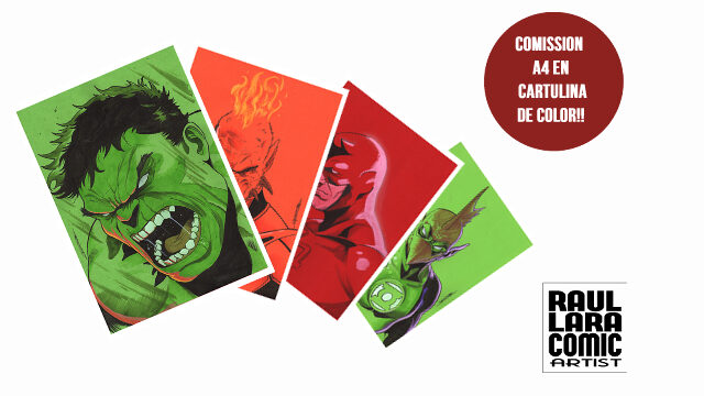 COMMISSION SOBRE CARTULINA DE COLOR A4 (ULTIMA TANDA)