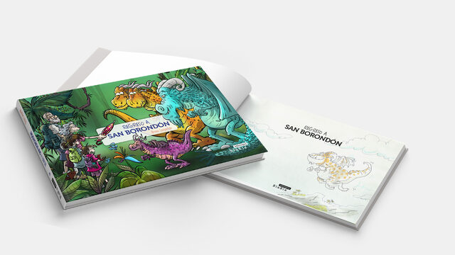 Libro 2 de la saga: "Regreso a San Borondón" con dedicatoria dibujada.