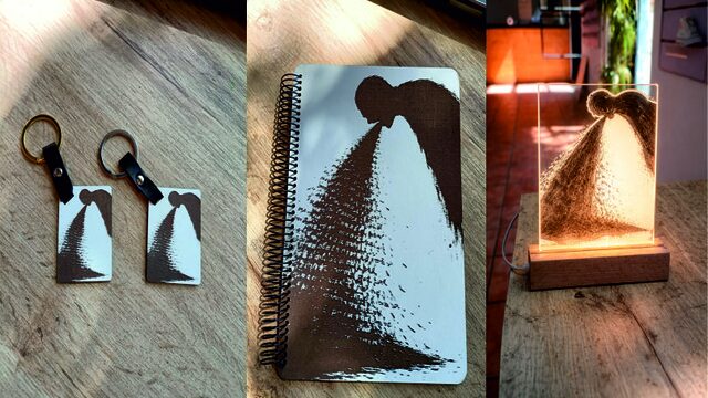 Llavero, lampara, libreta RENACER.