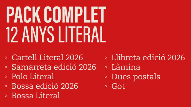 Lot complet "12 anys Literal"
