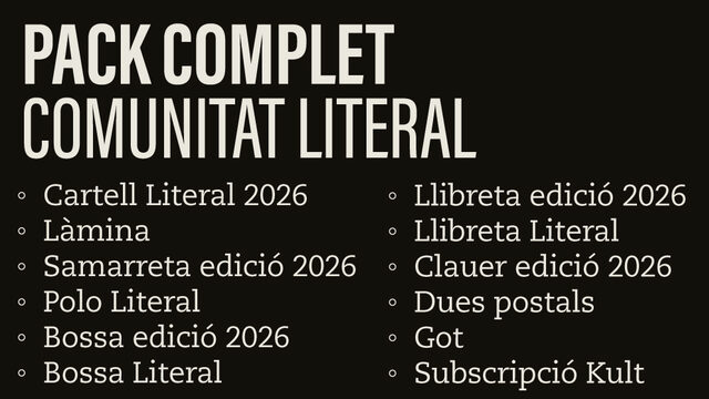 Lot complet "Comunitat Literal"