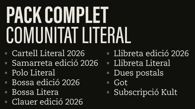 Lot complet "Comunitat Literal"