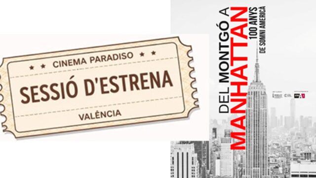 Una entrada per a l'estrena als IMF-Ondara i un cartell de la pel·lícula