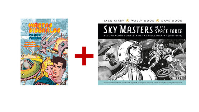 1 libro de 'Viñetas siderales' + 1 ejemplar de 'Sky Masters and the Space Force'