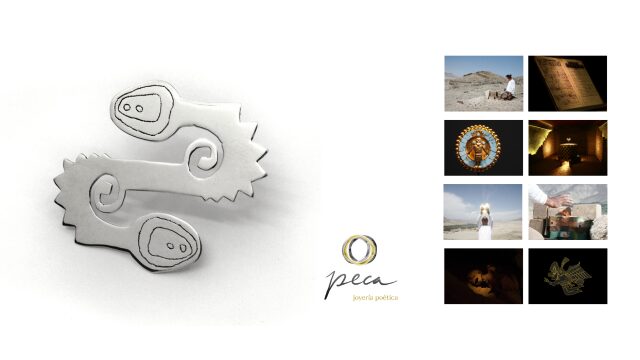 Broche de plata Serpiente Bicéfala Rijkrallpa + 8 postales